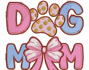 Hund Mama Stickmuster, Haustier-Liebhaber-Stickerei, Mama Maschinenstickdatei, Muttertagsstickerei, 8 Größen, Instant Download