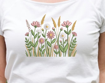 Wildflower Meadow Machine Embroidery Design, Meadow Wild Garden, Boho Garden Flower, Wildflower Embroidery Bundle, 10 Sizes,Instant Download