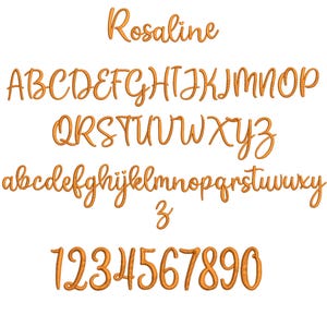10 Modern Cursive Machine Embroidery Font, Monogram Script Alphabet, Satin Stitch, PES DST, Small Signature Font, 6 Sizes, Instant Download