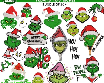 Grinch Stickdatei, Stickdatei, Grinch Stickdatei, Maschinenstickerei, Weihnachten, Maschinenstickerei, 8 Größen, Instant Download