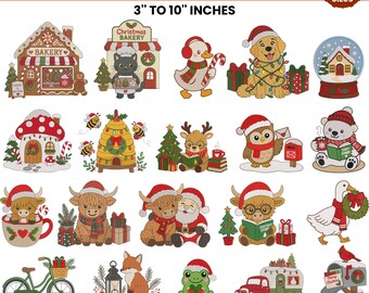 Christmas Machine Embroidery Design Bundle, Holiday Embroidery, Santa Embroidery Design, Christmas 2026, PES DST, 15 Sizes, Instant Download