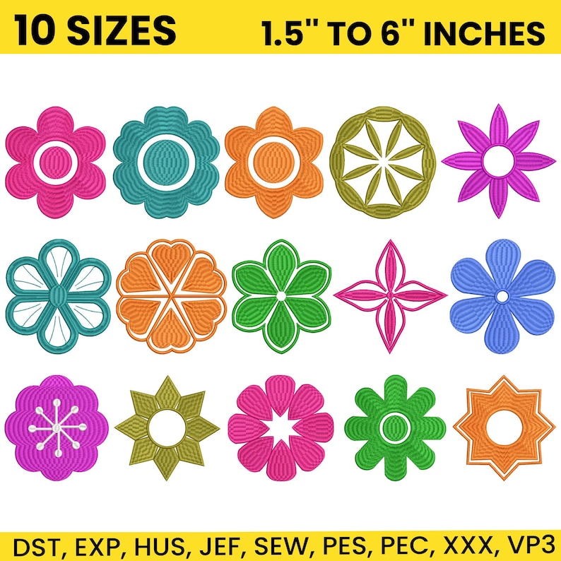 150+ Mini Flower Embroidery Designs, Mini Flowers Embroidery, Floral ...