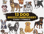 Dog Machine Embroidery, Dog Mom Embroidery, Animal Embroidery, Puppy Embroidery, Dog Embroidery Pattern, PES DST, 12 Sizes, Instant Download