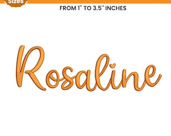 Modern Cursive Machine Embroidery Font, Monogram Script Alphabet, Satin Stitch, PES DST, Small Signature Font, 6 Sizes, Instant Download