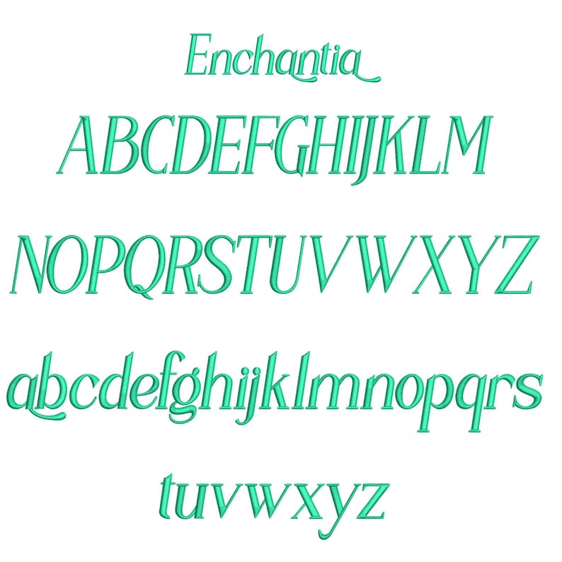 Modern Cursive Machine Embroidery Font, Monogram Script Alphabet, Satin ...