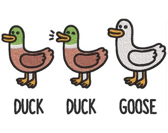 Duck Embroidery Design, Cute Bird Machine Embroidery File, Baby Animals & Bird Embroidery Design, 9 Sizes, Instant Download
