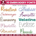 Modern Cursive Machine Embroidery Font, Monogram Script Alphabet, Satin Stitch, PES DST, Small Signature Font, 6 Sizes, Instant Download