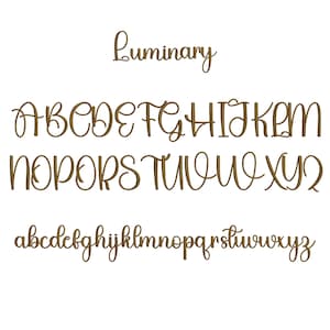 10 Modern Cursive Machine Embroidery Font, Monogram Script Alphabet, Satin Stitch, PES DST, Small Signature Font, 6 Sizes, Instant Download