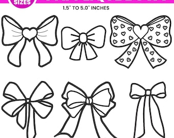 Applique Bow Machine Embroidery Design, Mini Bow Design, Baby Girl Embroidery Design, Girl Bow Machine Embroidery, PES DST, Instant Download