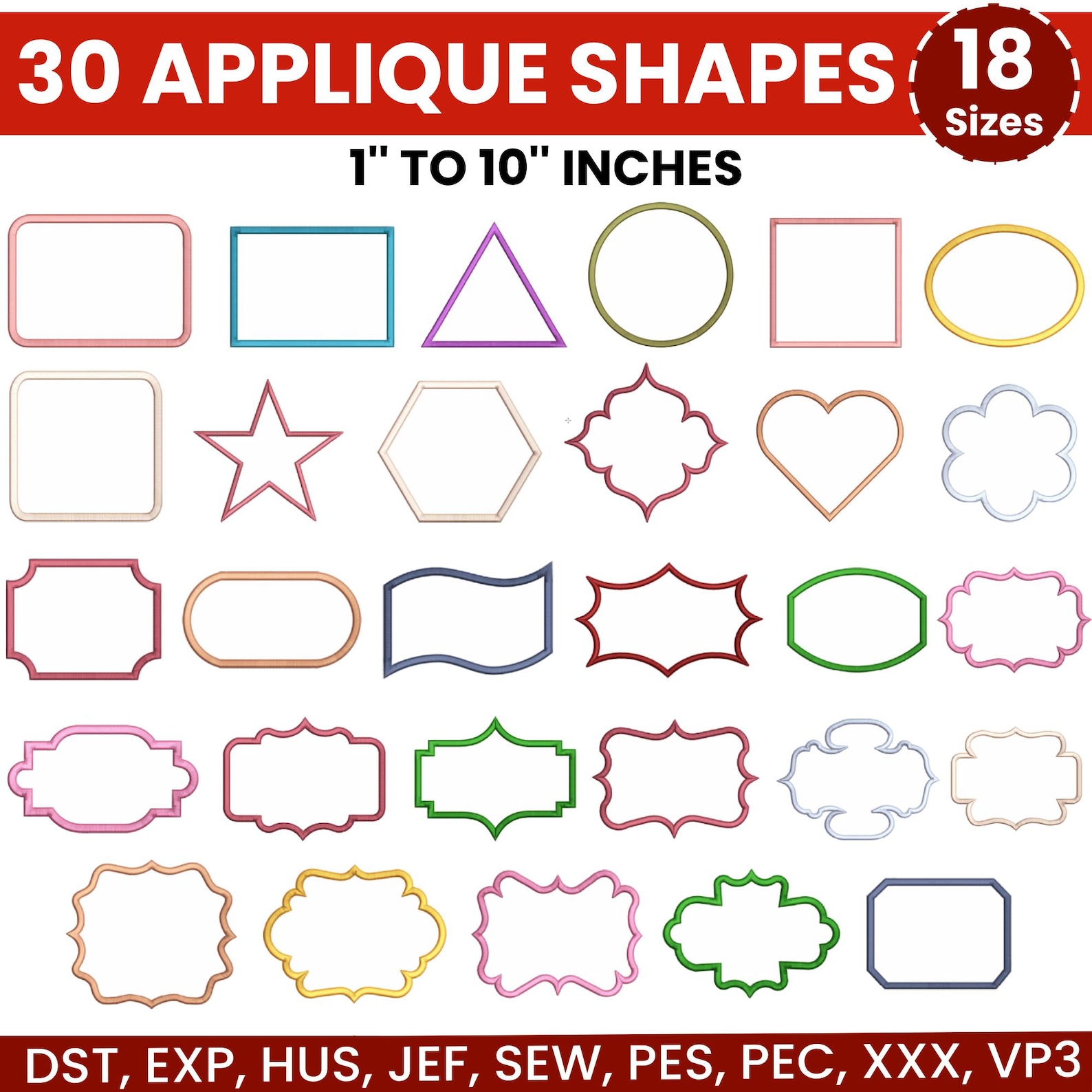 50 Cursive Machine Embroidery Font Bundle, 70 Shapes Applique ...