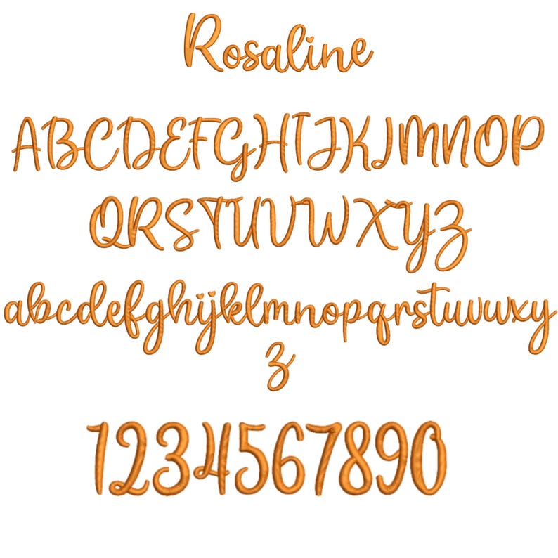 Modern Cursive Machine Embroidery Font, Monogram Script Alphabet, Satin ...