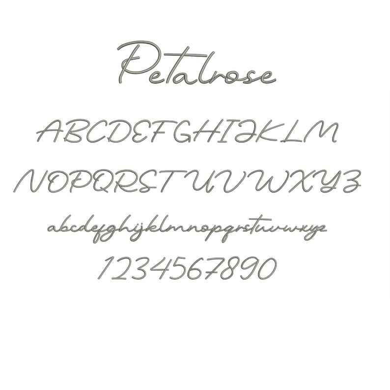 Modern Cursive Machine Embroidery Font, Monogram Script Alphabet, Satin ...