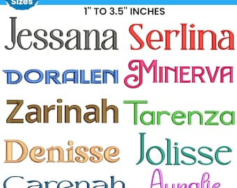 Modern Cursive Machine Embroidery Font, Monogram Script Alphabet, Satin Stitch Font, PES DST, Boho Signature Font, 6 Sizes, Instant Download