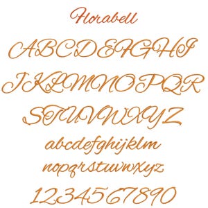 10 Modern Cursive Machine Embroidery Font, Monogram Script Alphabet, Satin Stitch, PES DST, Small Signature Font, 6 Sizes, Instant Download