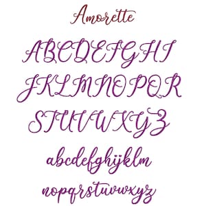 10 Modern Cursive Machine Embroidery Font, Monogram Script Alphabet, Satin Stitch, PES DST, Small Signature Font, 6 Sizes, Instant Download