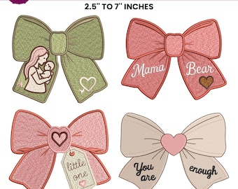 Diseño de bordado a máquina de lazo, diseño de mini lazo, bordado para mamá, bordado para paño de cocina, bordado a máquina de lazo para niña, PES DST, descarga instantánea