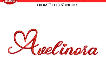 Cursive Machine Embroidery Font, Monogram Script Alphabet, Satin Stitch Font, PES, DST, Boho Signature Font, 6 Sizes, Instant Download