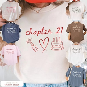 Camiseta de cumpleaños personalizada para: 16, 18, 21, 30, 40, 50, 60, capítulo 21, camiseta de cumpleaños, camiseta de regalo de 18 cumpleaños, camiseta personalizada del año.