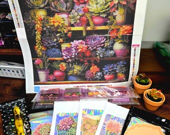 Succulent theme Mystery Diamond Painting Bundles
