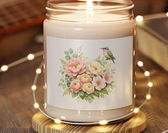 Burns 50-60 hours, Floral Bouquet Candle | 9oz Soy Jar