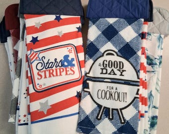 Potholder Hanging Kitchen Towel ~ matching sets of 2 - see variations for all options