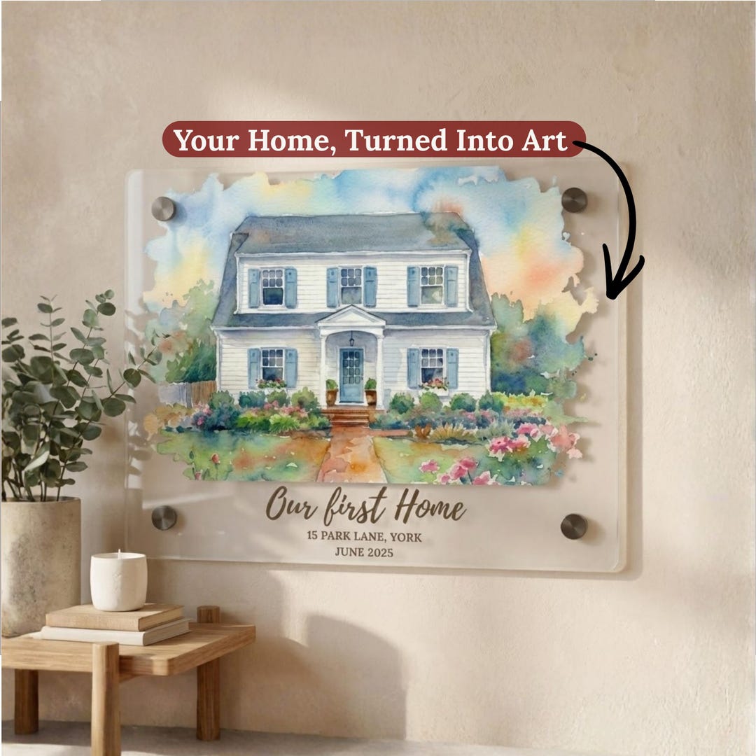 Custom House Portrait Watercolor From Photo Personal Home Portrait on ...