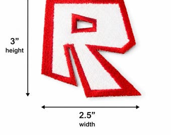 Naszywka Roblox R | Haftowana naszywka w kolorze czerwonym i białym dla fanów Roblox | 3” x 2,5” | Naszywka gamingowa na ubrania, torby i nie tylko