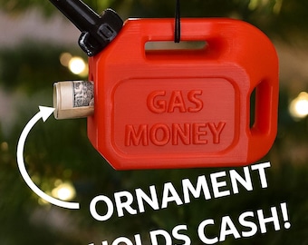 Adorno navideño para guardar dinero en forma de lata de gasolina: un regalo divertido para amantes de los coches