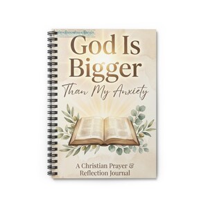 Diario de oración cristiana / Dios es más grande que la ansiedad, libro de reflexión para el estudio bíblico