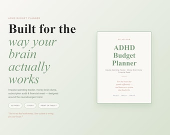 ADHD Budget Planner Printable | Impulse Spending Tracker, Money Brain Dump, Financial Reset PDF
