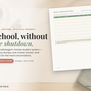 ADHD College Student Planner | Study System, Assignment Tracker PDF