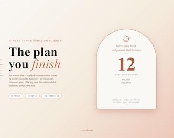 Weight Loss Tracker Printable | 12 Week Transformation Planner | Measurements Body Composition Photo Log PDF
