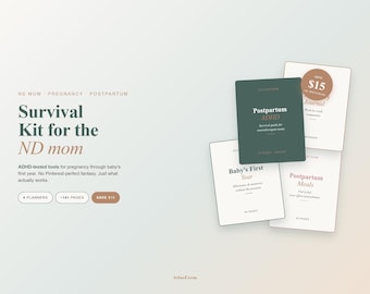 ADHD New Mom Planner Bundle | Neurodivergent Pregnancy and Postpartum Survival Kit | Printable PDF