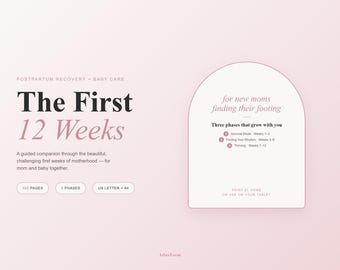 Postpartum Recovery Planner Printable | Newborn Tracker, New Mom 12 Week Journal | Fourth Trimester PDF