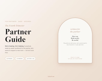 Fourth Trimester Partner Guide Printable | New Dad Postpartum Support Handbook | Husband Gift PDF