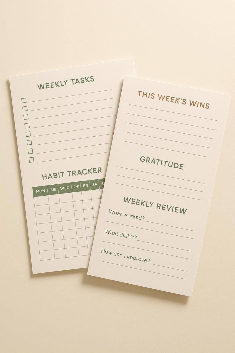 ADHD Weekly Reset Planner Printable | Brain Dump, Priority Matrix ...