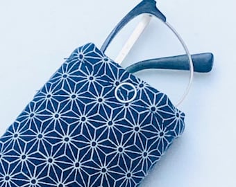Etui à lunettes, protège lunettes, en tissu japonais, rembourré