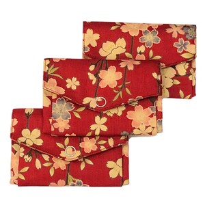 PORTE MONNAIE origami, en tissu japonais, imprimé sakura