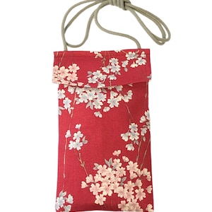 POCHETTE ETUI PORTABLE en tissu japonais, imprimés sakura