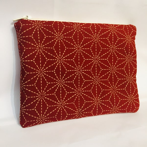 POCHETTE ZIPPEE, en tissu japonais