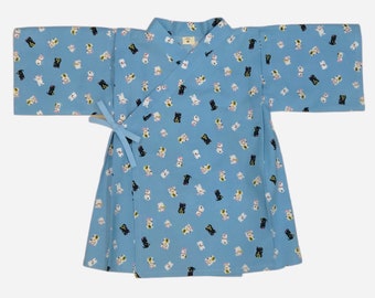 KIMONO BEBE, ENFANT, en tissu japonais, manekineko