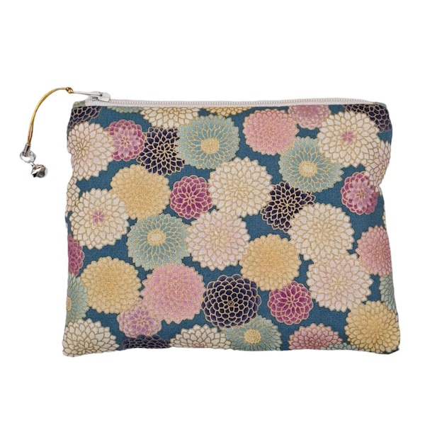 POCHETTE ZIPPEE, en tissu japonais