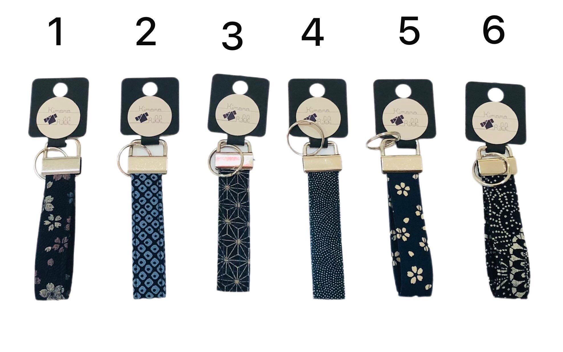 Porte clés en tissu japonais, gamme BLEU MARINE