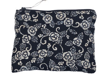 POCHETTE ZIPPEE, en tissu japonais