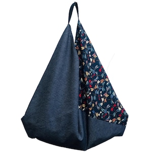 SAC ORIGAMI em tecido japonês tradicional, sac XXL, sac éco, sac de plage