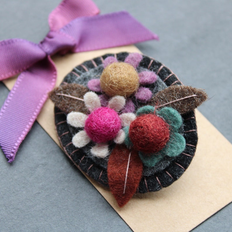 Handmade Felt Flower Bunch Brooch image 10