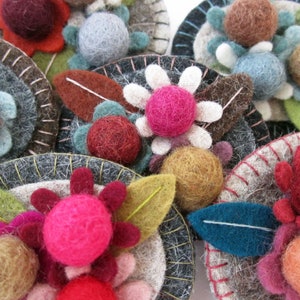 Handmade Felt Flower Bunch Brooch image 2