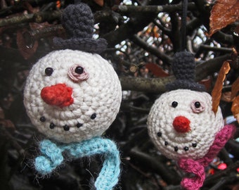 Crochet Pattern for Mister Snowman Bauble