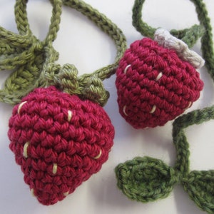 Hand Crocheted Silly Strawberry Bookmark