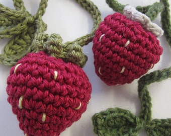 Hand Crocheted Silly Strawberry Bookmark